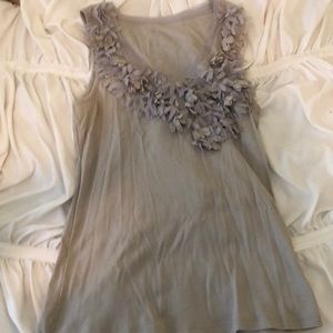 Floral tank top, muted heather